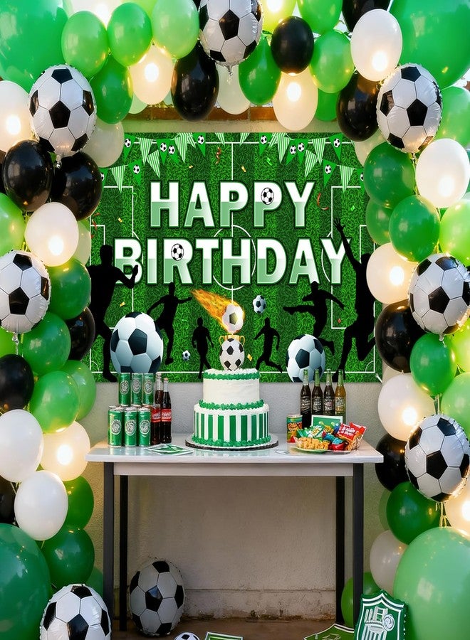 افيزانو لافتة عيد ميلاد سعيد من Avezano Soccer، خلفية لحفلة عيد ميلاد كرة القدم، خلفية تصوير لملعب كرة القدم لتزيين حفلات كرة القدم، لافتة عيد ميلاد سعيد للأولاد والأطفال والمراهقين (6 × 3.6 قدم) - Image 3